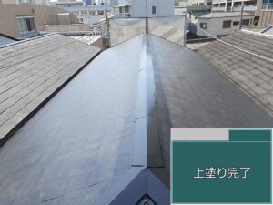 大阪市福島区M様邸 屋根塗装完了後の状態