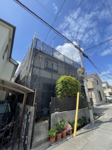 大阪市 外壁塗装 足場設置