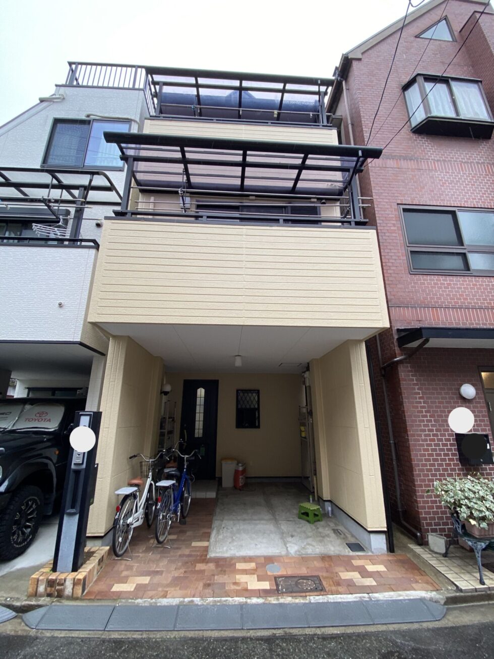 大阪市城東区 外壁塗装 施工中 外壁塗装工事
