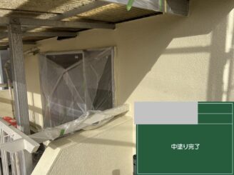 大阪市天王寺区 外壁塗装 中塗り完了