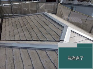 大阪市都島区 屋根 高圧洗浄完了 下地状態