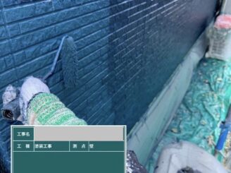 大阪市浪速区 外壁塗装 上塗り