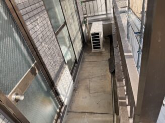 大阪市大正区 ベランダ防水 劣化状況 ひび割れ
