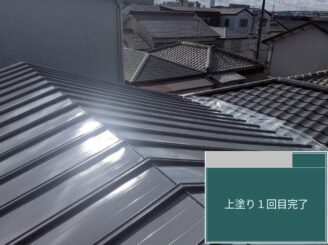 大阪市此花区 屋根中塗り完了状態
