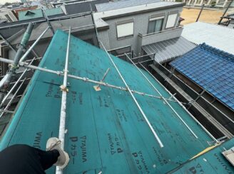大阪市阿倍野区 ルーフィング施工中