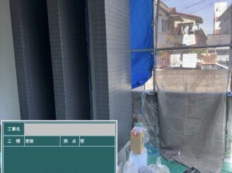 大阪市東淀川区 外壁塗装中塗り完了