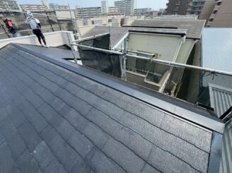 大阪市福島区 屋根修理棟板金工事完成