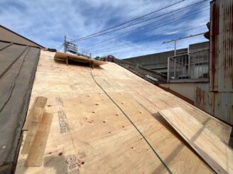 大阪市東住吉区 屋根木下地工事完了