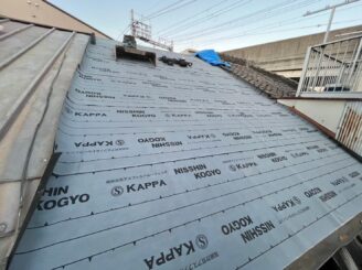 大阪市東住吉区 屋根防水シート施工完了