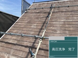 大阪市西淀川区 屋根塗装 高圧洗浄完了