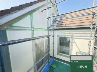 大阪市大正区 外壁塗装 中塗り完了