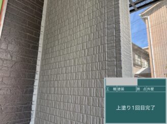 大阪市住之江区 外壁塗装 中塗り完了 外壁リフォーム
