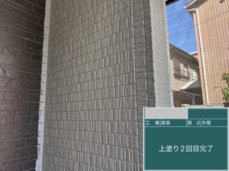 大阪市住之江区 外壁塗装 上塗り完了 サイディング塗装